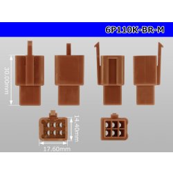 Photo3: ●[sumitomo] 110 type 6 pole M connector[brown] (no terminals) /6P110-BR-M-tr 