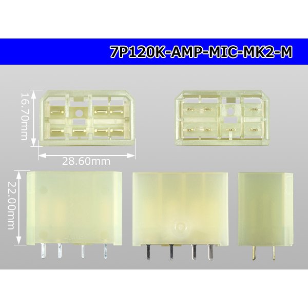 Photo3: ●[AMP] 120 type multi-interlock connector mark II 7 pole M connector (Terminal integrated) /7P120K-AMP-MIC-MK2-M