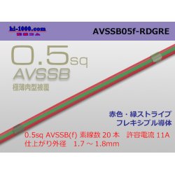 Photo1: ●[SWS]  AVSSB0.5f (1m) [color red & green  stripe] /AVSSB05f-RDGRE