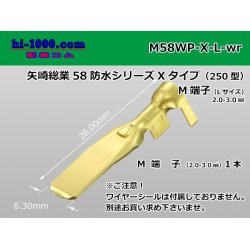 Photo1: [YAZAKI]250 type waterproofing 58 connector X type Male terminal large size (WS nothing) /M58WP-X-L-wr