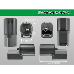 Photo3: ●[sumitomo] 090 type HW waterproofing series 1 pole M connector [gray]（no terminals）/1P090WP-HW-M-tr