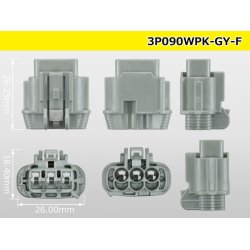 Photo3: ●[sumitomo] 090 type RS waterproofing series 3 pole F connector  [gray] (no terminals) /3P090WP-RS-GY-F-tr
