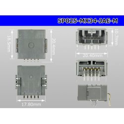 Photo3: ■[JAE] MX34 series 5 pole  Male terminal side coupler - Male terminal integrated type - Angle pin header type