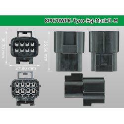 Photo3: ●[TE] 070 Type ECONOSEAL J Series (Markll) waterproofing 8 pole M connector (No terminals) /8P070WP-Tyco-EsJ-Mark2-M-tr