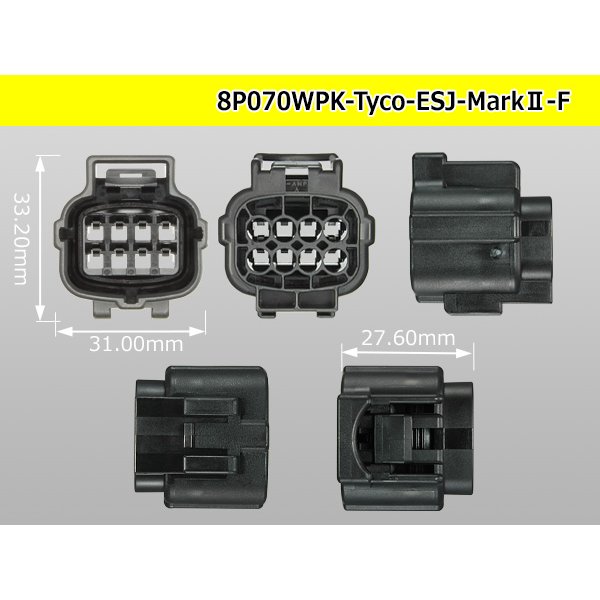Photo3: ●[TE] 070 Type ECONOSEAL J Series (Markll) waterproofing 8 pole F connector (No terminals) /8P070WP-Tyco-EsJ-Mark2-F-tr