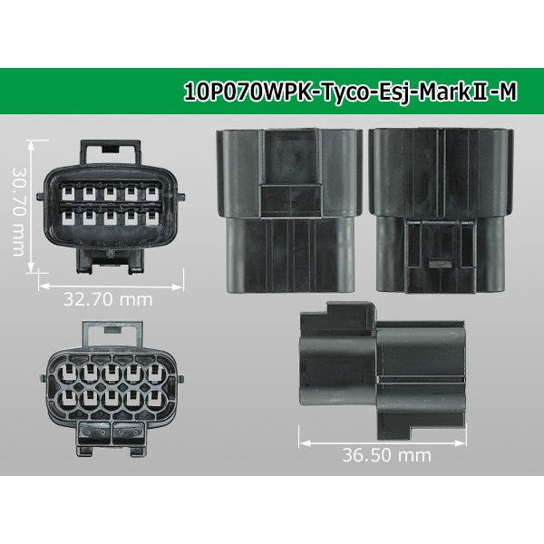 Photo3: ●[TE] 070 Type ECONOSEAL J Series (Markll) waterproofing 10 pole M connector (No terminals) /10P070WP-Tyco-EsJ-Mark2-M-tr