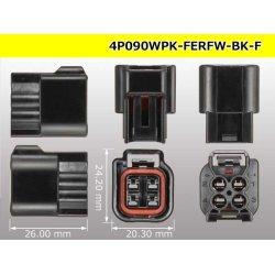 Photo3: ●[furukawa] RFW series 4 pole F connector [black] (no terminals) /4P090WP-FERFW-BK-F-tr