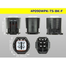 Photo3: ●[sumitomo] 090 type TS waterproofing series 4 pole F connector [black]（no terminals）/4P090WP-TS-BK-F-tr