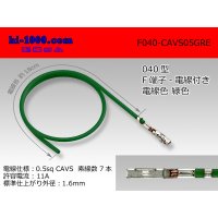 ■040 Type  Non waterproof F Terminal -CAVS0.5 [color Green]  With electric wire / F040-CAVS05GRE 