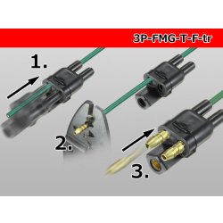 Photo3: Bullet Terminal 形 Terminal   Triode cylinder F connector - Triangle only  (No terminal)