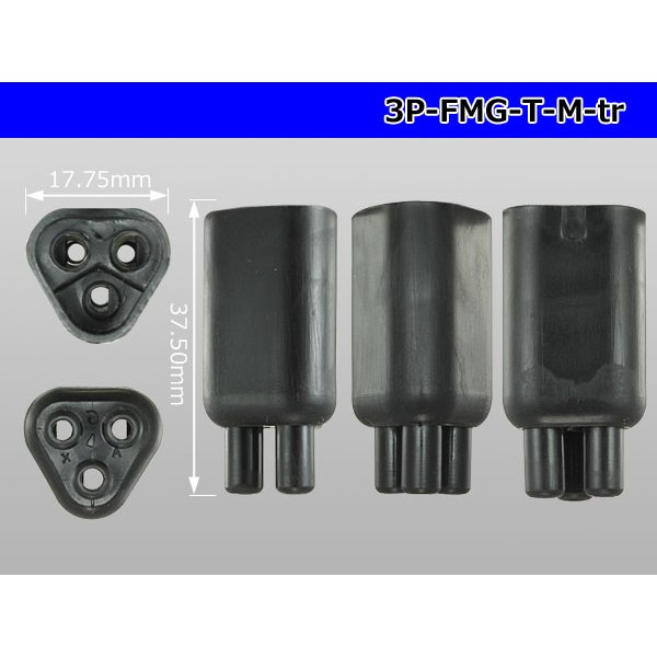 Photo3: Bullet Terminal 形 Terminal   Triode cylinder M connector - Triangle only  (No terminal) /3P-FMG-T-M-tr