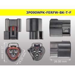 Photo3: ●[furukawa] RFW series 3 pole F connector [black] (no terminals) /3P090WP-FERFW-BK-T-F-tr