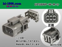 ●[yazaki] 58 waterproofing connector W type 6 pole M connectors(no terminals) /6P58WP-W-M-tr