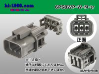 ●[yazaki] 58 waterproofing series W type 6 pole M connector(no terminals) /6P58WP-W-M-tr
