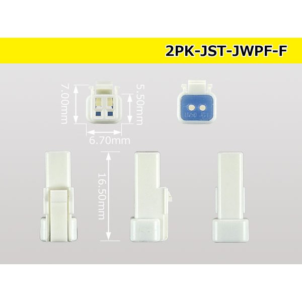 Photo3: ●[JST] JWPF waterproofing 2 pole F connector (no terminals) /2P-JST-JWPF-F-tr