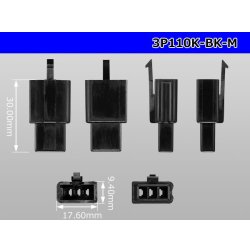 Photo3: ●[sumitomo] 110 type 3 pole M connector[black](no terminals) /3P110-BK-M-tr