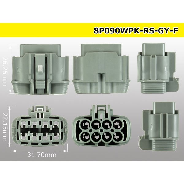 Photo3: ●[sumitomo] 090 type RS waterproofing series 8 pole F connector [glay]  (no terminals) /8P090WP-RS-GY-F-tr