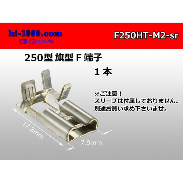 Photo1: 250 Type  Flag type  female  terminal -M2( One   only  ) [No terminal cover] F250HT-M2-sr