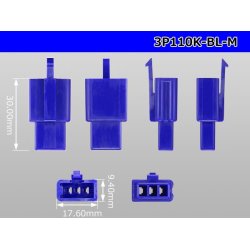 Photo3: ●[sumitomo] 110 type 3 pole M connector[blue] (no terminals) /3P110-BL-M-tr 