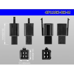 Photo3: ●[sumitomo] 110 type 4 pole M connector[black](no terminals) /4P110-BK-M-tr