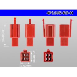 Photo3: ●[sumitomo] 110 type 4 pole M connector[red] (no terminals) /4P110-RD-M-tr 