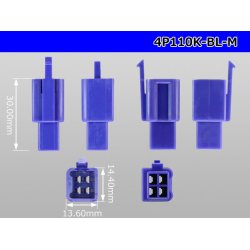 Photo3: ●[sumitomo] 110 type 4 pole M connector[blue] (no terminals) /4P110-BL-M-tr 