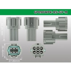 Photo3: ●[sumitomo] 090 type RS waterproofing series 6 pole M connector [gray] (no terminals)/6P090WP-RS-GY-M-tr