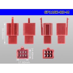 Photo3: ●[sumitomo] 110 type 6 pole M connector[red] (no terminals) /6P110-RD-M-tr 