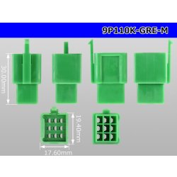 Photo3: ●[sumitomo] 110 type 9 pole M connector[green](no terminals) /9P110-GRE-M-tr