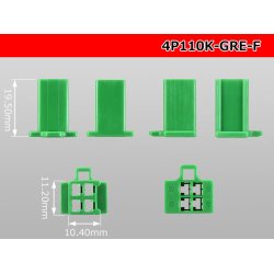 Photo3: ●[sumitomo] 110 type 4 pole F connector[green] (no terminals) /4P110-GRE-F-tr