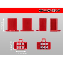 Photo3: ●[sumitomo] 110 type 6 pole F connector[red] (no terminals) /6P110-RD-F-tr