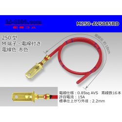 Photo1: 250 Type  Non waterproof M Terminal AVS0.85sq With electric wire - [color Red] /M250-AVS085RD