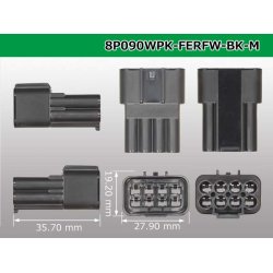 Photo3: ●[furukawa] RFW series 8 pole M connector [black] (no terminals) /8P090WP-FERFW-BK-M-tr