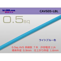 Photo1: ●[Yazaki]  CAVS0.5 (1m) [color Sky blue] ( [color Light blue] )/CAVS05-LBL