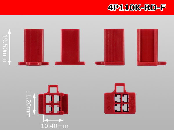 [sumitomo] 110 type 4 pole F connector[red] (no terminals) /4P110-RD-F ...
