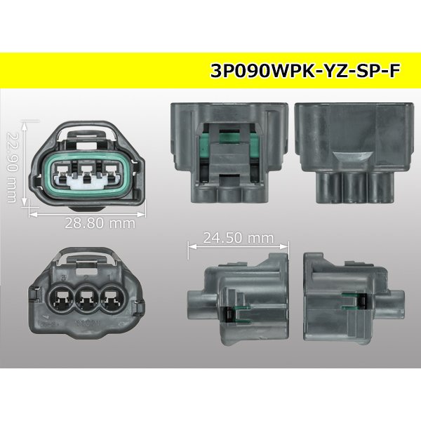 Photo3: ●[yazaki]  090II waterproofing series 3 pole F connector (no terminals)/3P090WP-YZ-SP-F-tr (3)