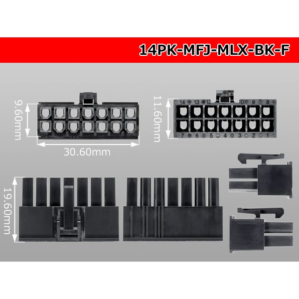 Photo3: ●[Molex] Mini-Fit Jr series 14 pole [two lines] female connector [black] (no terminal)/14P-MFJ-MLX-BK-F-tr  (3)