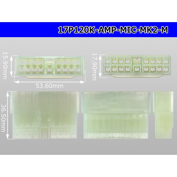 Photo3: ●[AMP] 120 type multi-interlock connector mark II 17 pole M connector (no terminal) /17P120-AMP-MIC-MK2-M-tr (3)