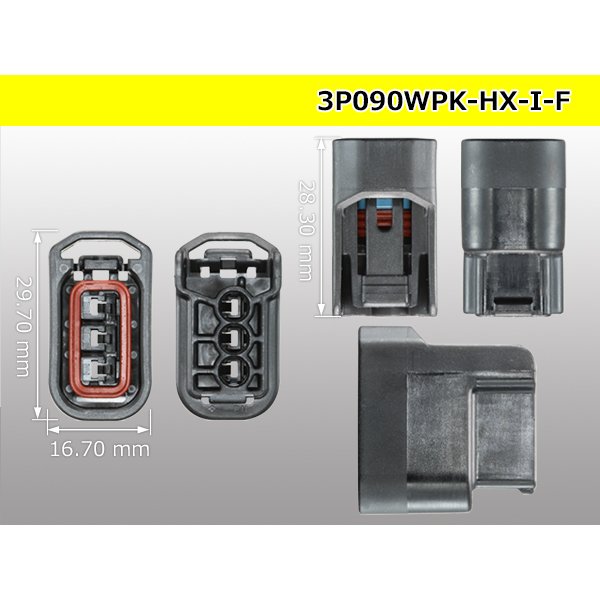 Photo3: ●[sumitomo] 090 type HX series 3 pole F connector (no terminal nothing) /3P090WP-HX-I-F-tr (3)