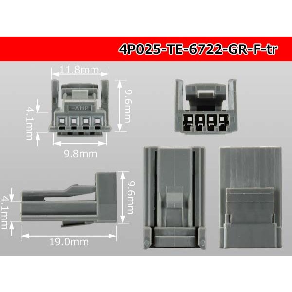 Photo3: ●[TE]025 type series 4 pole F connector [gray] (no terminals)/4P025-TE-6722-GR-F-tr (3)