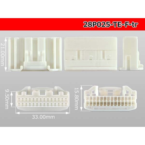 Photo3: ●[TE] 025 type series 28 pole F connector[white] (no terminals)/28P025-TE-TH-F-tr (3)