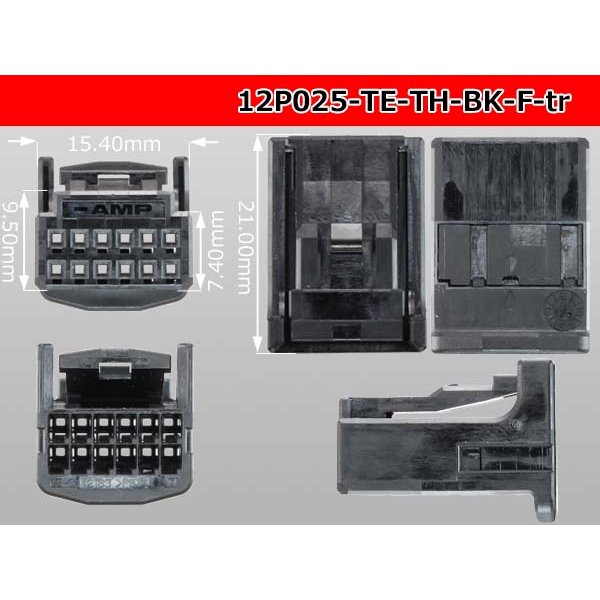 Photo3: ●[TE] 025 type series 12 pole F connector[black] (no terminals)/12P025-TE-TH-BK-F-tr (3)