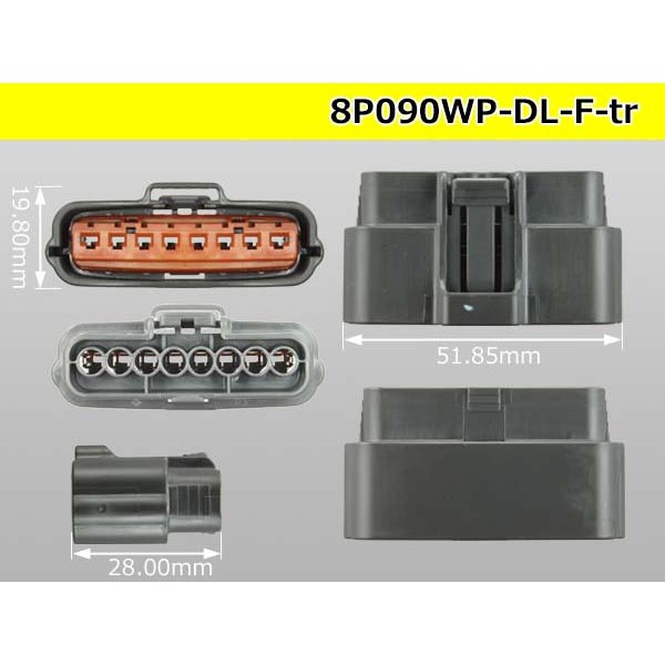 Photo3: ●[sumitomo] 090 type DL waterproofing series 8 pole "side one line" F connector (no terminals) /8P090WP-DL-F-tr (3)