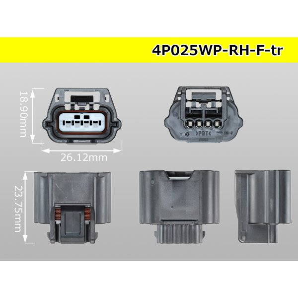 Photo3: ●[yazaki]025 type RH waterproofing series 4 pole F connector (no terminals) /4P025WP-RH-F-tr (3)