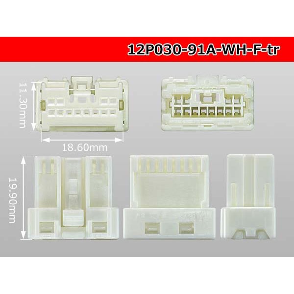 Photo3: ●[yazaki]030 type 91 series A type 12 pole F connector (no terminals) white /12P030-91A-WH-F-tr (3)