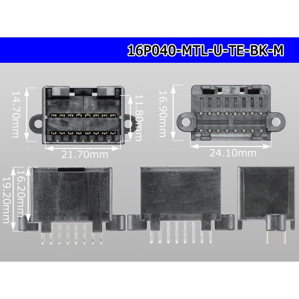 Photo3: ●[TE]040 type 16 pole multi-lock M connector [black] (Straight pin header type) /16P040-MTL-U-TE-BK-M (3)