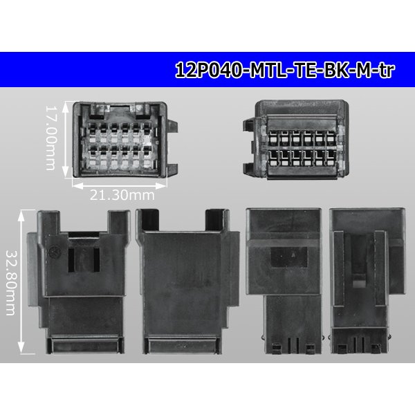 Photo3: ●[TE]040 type 12 pole multi-lock M connector [black] (no terminals) /12P040-MTL-TE-BK-M-tr (3)