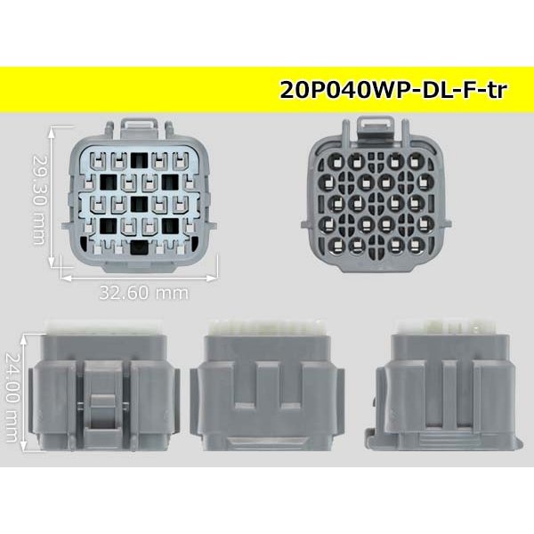 Photo3: ●[sumitomo] 040 type DL [waterproofing] series 20 pole F side connector(no terminals) /20P040WP-DL-F-tr (3)