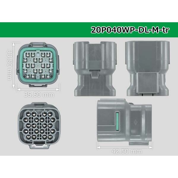 Photo3: ●[sumitomo] 040 type DL [waterproofing] series 20 pole M side connector(no terminals) /20P040WP-DL-M-tr (3)