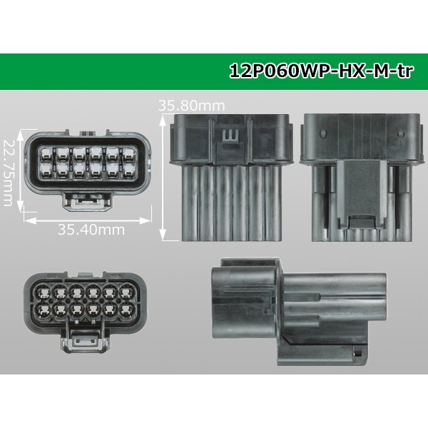 Photo3: ●[sumitomo] 060 type HX waterproofing 12 pole M connector(no terminals) /12P060WP-HX-M-tr (3)